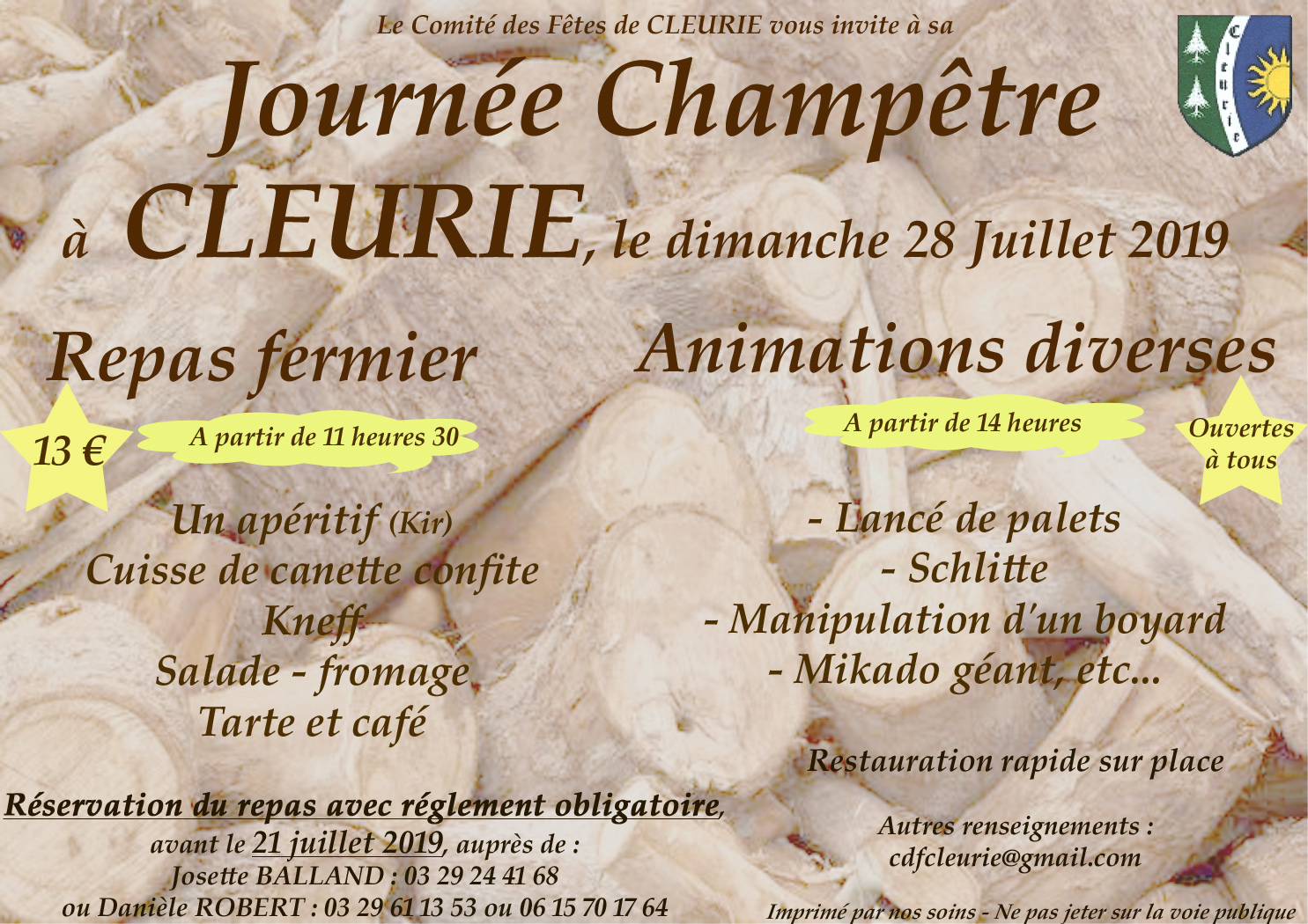 affiche repas champetre 2019