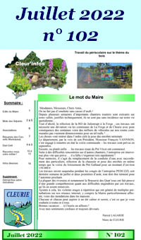 Feuillet d'informations communales de Cleurie de Juillet 2022