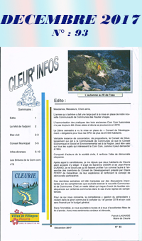 Feuillet d'informations communales de Cleurie