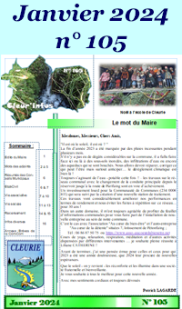 Feuillet d'informations communales de Cleurie de Janvier 2024
