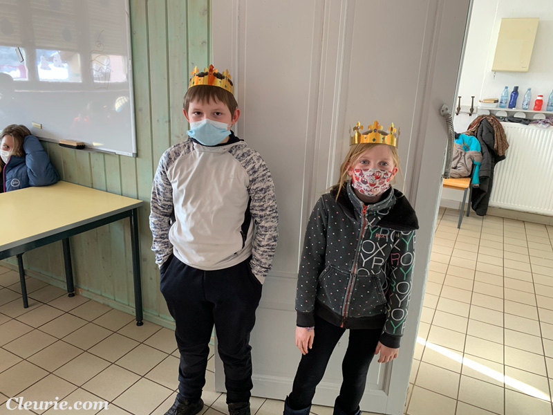 galette des rois à la cantine scolaire de Cleurie